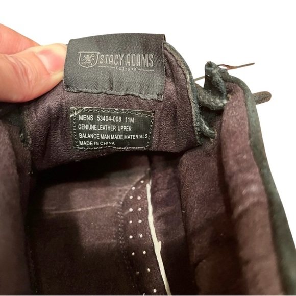 Stacy Adams Suede Leather Astro Boot Size Black 11M - Picture 8 of 8